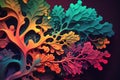 Generative AI illustration of an abstract organic multicolored background wallpaper design