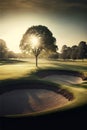 Generative AI illustration of beautiful golf course