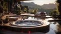 Generative ai illustration of beautiful outdoor jacuzzi Royalty Free Stock Photo