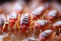 Generative ai illustration of Bedbugs on matrass in close-up Royalty Free Stock Photo