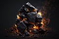 Generative AI illustration of burning charcoal fire Royalty Free Stock Photo