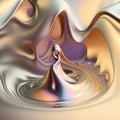 Generative AI Illustration of calming flowing liquid metal abstract background