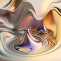 Generative AI Illustration of calming flowing liquid metal abstract background