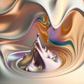 Generative AI Illustration of calming flowing liquid metal abstract background