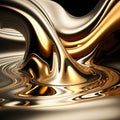 Generative AI Illustration of calming flowing liquid metal abstract background