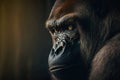 Generative AI. Illustration. Closeup portrait of a male gorilla