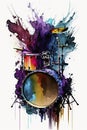 Generative AI illustration of colorful abstract musical passion poster depicting the passion and love of music Royalty Free Stock Photo