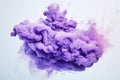 Violet pastel ink smoke cloud in water - generative Ai illustration