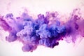 Violet pastel ink smoke cloud in water - generative Ai illustration