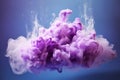 Violet pastel ink smoke cloud in water - generative Ai illustration