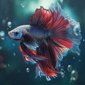 Generative ai illustration of a fighting fish called Betta Splendes Royalty Free Stock Photo