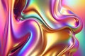 Generative AI illustration of holographic liquid background. Holographic iridescent backdrop. Pearlescent gradient and foil effect