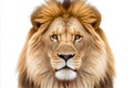 Lion closeup isolated on white background Royalty Free Stock Photo