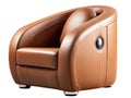 Generative ai illustration of luxurious brown leather armchair Royalty Free Stock Photo