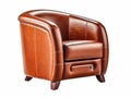 Generative ai illustration of luxurious brown leather armchair Royalty Free Stock Photo