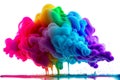 Rainbow colored smoke cloud Royalty Free Stock Photo