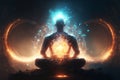 Generative AI illustration of spiritual awakening enlightment meditation Royalty Free Stock Photo