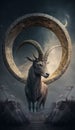 Generative AI illustration surreal astrology concept. zodiac signs. Capricorn Royalty Free Stock Photo