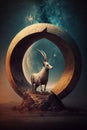 Generative AI illustration surreal astrology concept. zodiac signs. Capricorn Royalty Free Stock Photo