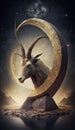 Generative AI illustration surreal astrology concept. zodiac signs. Capricorn Royalty Free Stock Photo