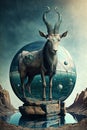 Generative AI illustration surreal astrology concept. zodiac signs. Capricorn Royalty Free Stock Photo