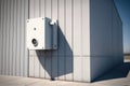 Close up of security camera on modern building wall AI generated