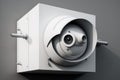 Close up of security camera on modern building wall AI generated