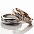 Generative ai illustration of two wedding rings in close-up Royalty Free Stock Photo