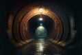 Generative AI illustration of underground sewer tunnel