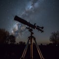 Generative AI illustrations, Astronomical telescope for observing stars, planets, Moon, celestial objects in the sky. Royalty Free Stock Photo