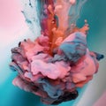 Generative ai illustrations, FLUID ART, MIXING COLORS, THAT EXPLODE AND CREATE A MAGIC OF COLORS Royalty Free Stock Photo