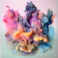 Generative ai illustrations, FLUID ART, MIXING COLORS, THAT EXPLODE AND CREATE A MAGIC OF COLORS Royalty Free Stock Photo