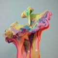 Generative ai illustrations, FLUID ART, MIXING COLORS, THAT EXPLODE AND CREATE A MAGIC OF COLORS Royalty Free Stock Photo