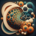 Generative AI, illustrations, Geometry patterns background. Mixed colors abstract pattern, digital abstract pattern Royalty Free Stock Photo