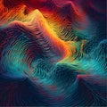 Generative AI, illustrations, Gravity, gravitational waves concept. Physical wave and technology background