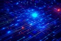 Generative AI Image of Abstract Computing Technology Background with Circuit Lines and Dots Connect