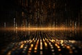 Generative AI Image of Abstract Modern Technology Background with Binary Data on Computer Royalty Free Stock Photo
