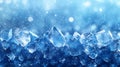 Generative AI Image of Abstract Stacked Blue Frozen Ice Cubes Background