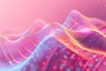 Generative AI Image of Abstract Technology Pink Wavy Line Data Visualization Wallpaper Royalty Free Stock Photo