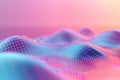 Generative AI Image of Abstract Technology Pink Wavy Line Data Visualization Wallpaper Royalty Free Stock Photo
