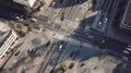 Generative AI image of aerial view of a busy city street