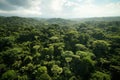 Generative AI Image of Aerial View of Lush Green Trees in Amazon Rainforest
