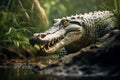 Generative AI Image of Alligator Predator Animal in Amazon Rainforest