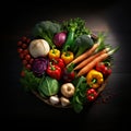 Generative AI Image of Assorted Healthy Vegetables in Basket to Celebrate World Vegan Day