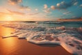 Generative AI Image of Beach Nature Landscape with Dramatic Sky at Sunrise