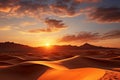 Generative AI Image of Beautiful Nature Landscape in Arabian Desert at Sunset
