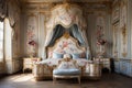 Generative AI Image of Bedroom with Luxurious Interior Design in the Palace of Versailles