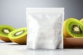 Generative AI Image of Blank Mockup Packaging with Healthy Kiwis Fruit
