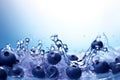 Generative AI Image of Blueberry Fruit Background with Water Splashing and Blank Space Royalty Free Stock Photo