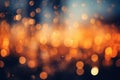 Generative AI Image of Bokeh Lights Background on Dark Blurred Effect